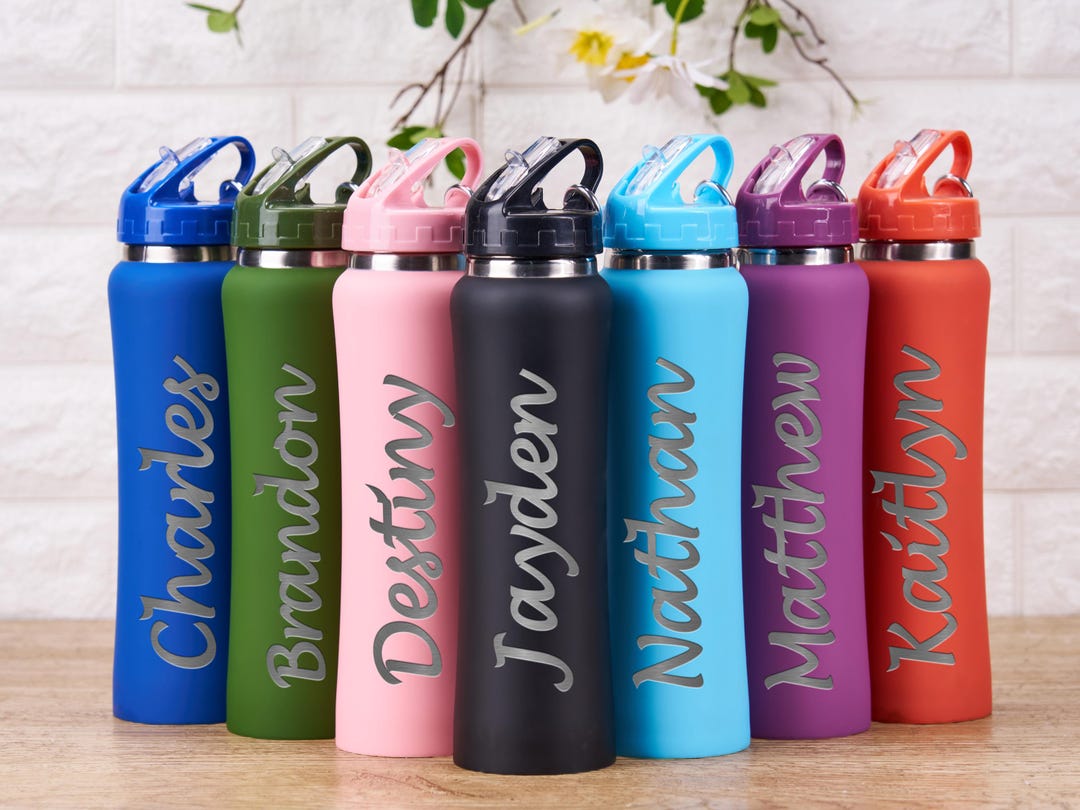 Engraved Water Bottles With Straw,personalized Gym Water Bottle Custom ...