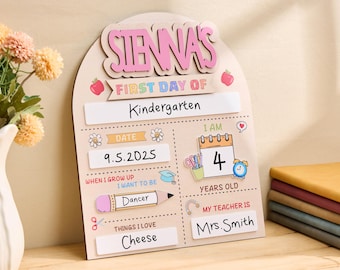 First And Last Day Of School Sign, Reusable Back to School Sign For Photos, Reusable Dry Erase Board, Custom Name 1st Day Of School Board
