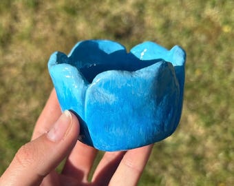 Blue tulip trinket dish