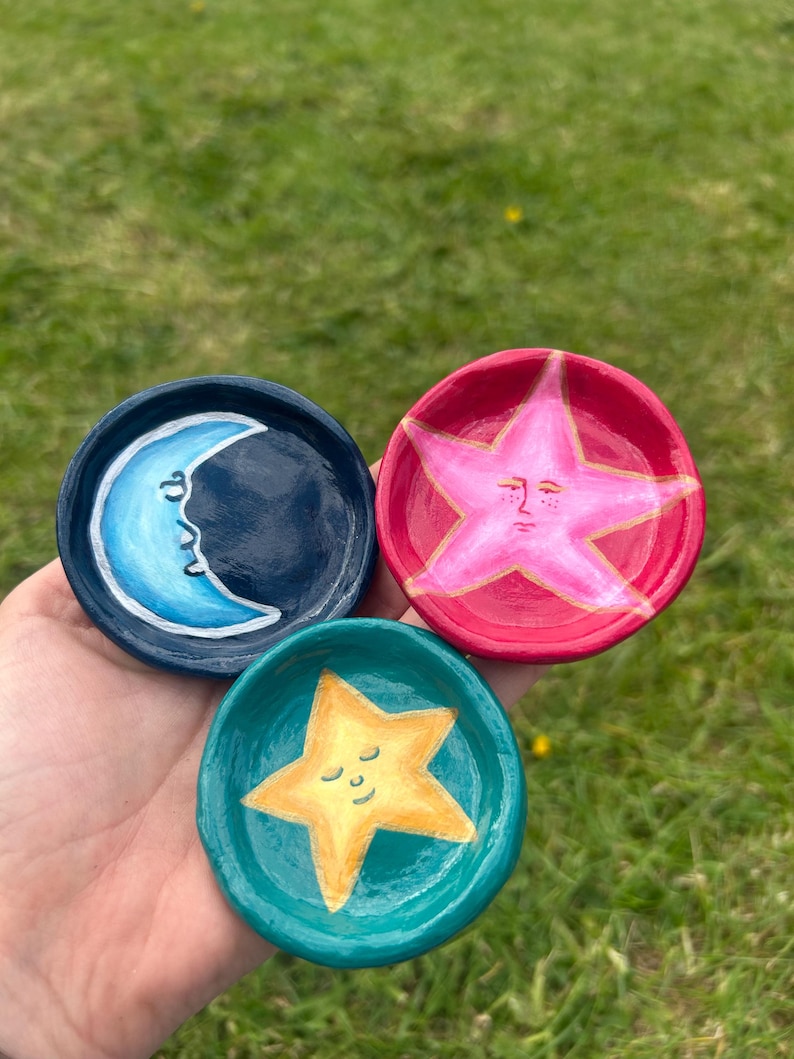 Celestial hand made trinket dishes image 1