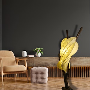 Moonleaf Handmade Sculptural Wooden Lamp Artistic Ambient Light Eco Friendly Home Decor