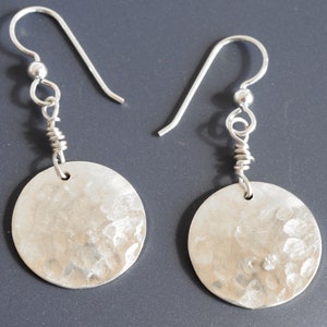 Hammered Silver Earrings image 9