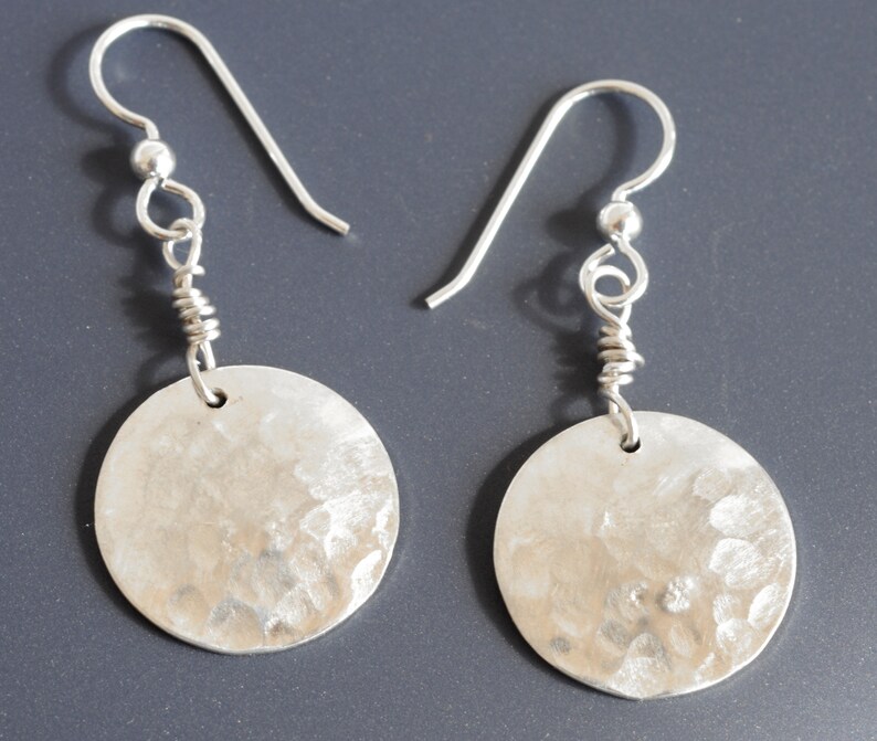 Hammered Silver Earrings image 9