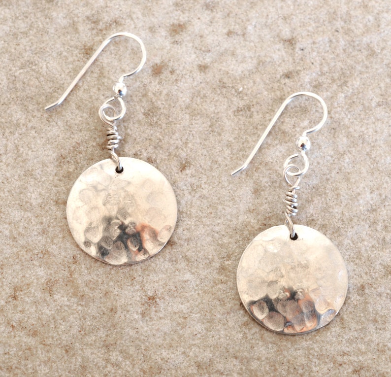 Hammered Silver Earrings image 6