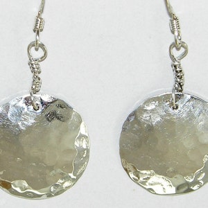 Hammered Silver Earrings image 3