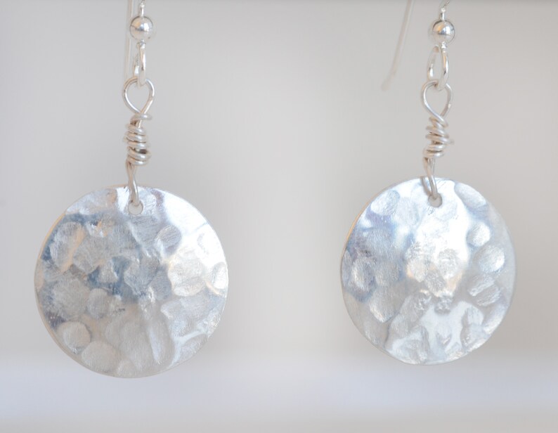 Hammered Silver Earrings image 8