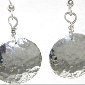 Hammered Silver Earrings image 5