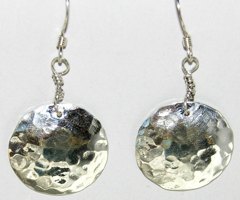 Hammered Silver Earrings image 4