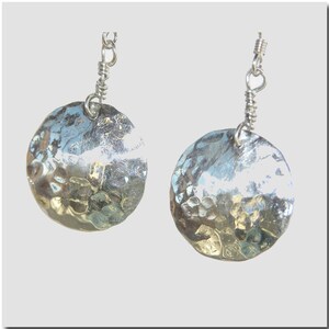 Hammered Silver Earrings image 1