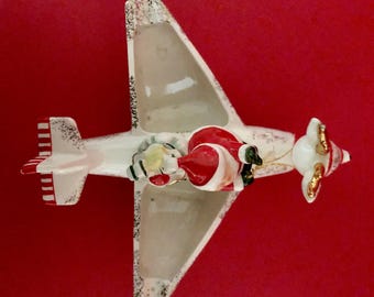 Holt Howard Vintage Santa Reindeer Airplane Ashtray MCM Midcentury
