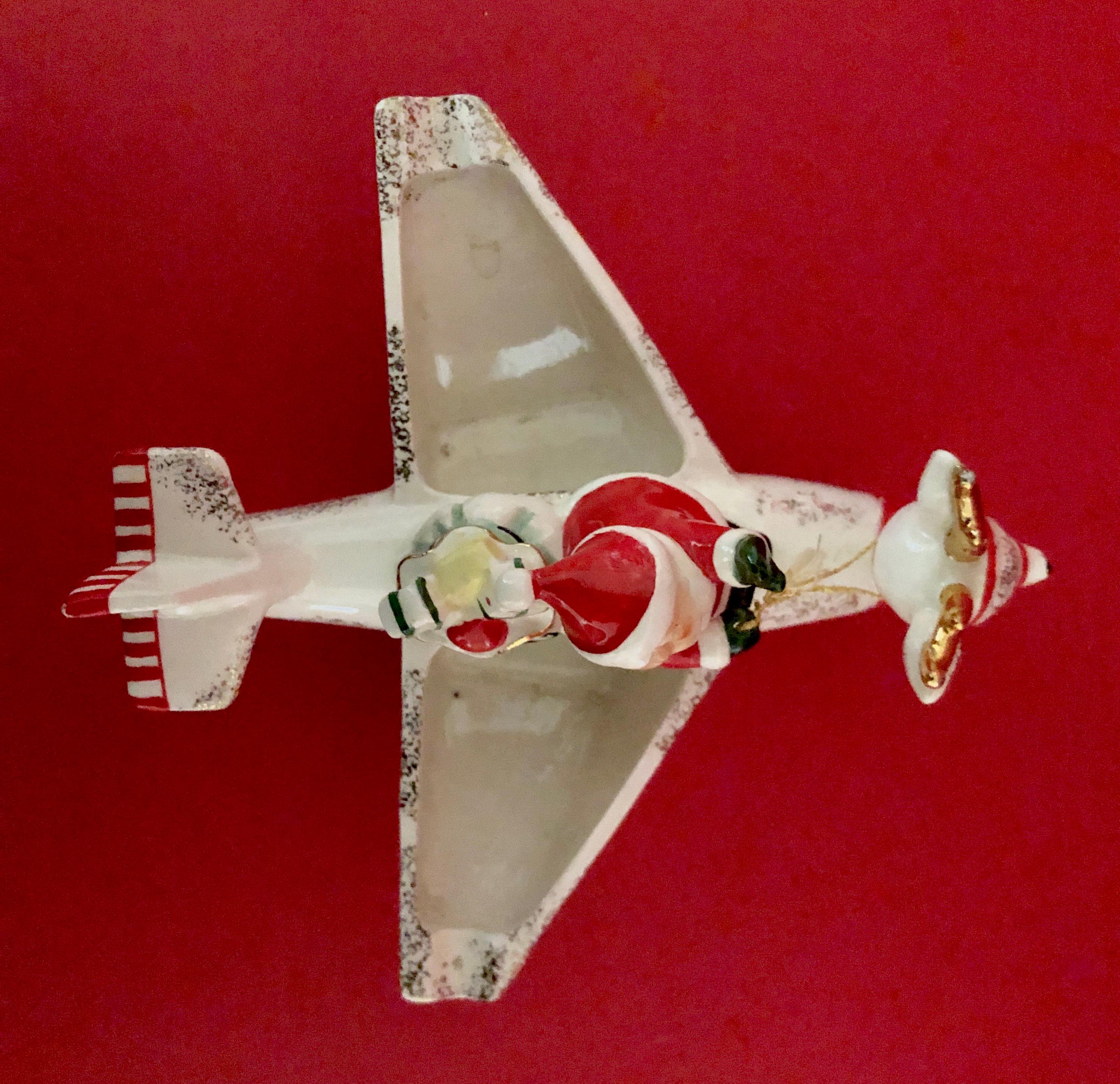 Holt Howard Vintage Santa Reindeer Airplane Ashtray MCM Midcentury