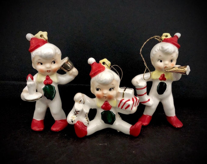 Holt Howard Party Boys Vintage Christmas Ornaments MCM midcentury