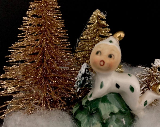Holt Howard Pixie Vintage Christmas Vignette
