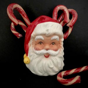 Lefton Vintage Christmas Santa Headvase Planter MCM midcentury
