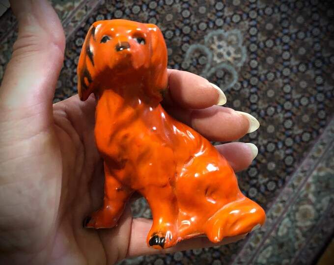 Antique Orange Halloween Dog