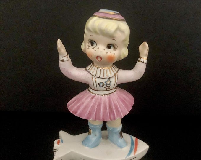 Marilyn Consco Vintage Astronaut Girl in Pink Skirt MCM midcentury