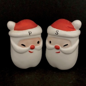Napco Vintage Christmas Contemporary Santa Salt Pepper Shakers MCM midcentury