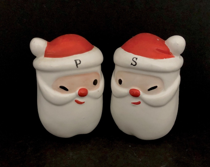 Napco Vintage Christmas Contemporary Santa Salt Pepper Shakers MCM midcentury