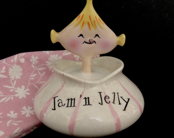 Holt Howard Pixieware Jam n Jelly Jar MCM midcentury vintage Christmas