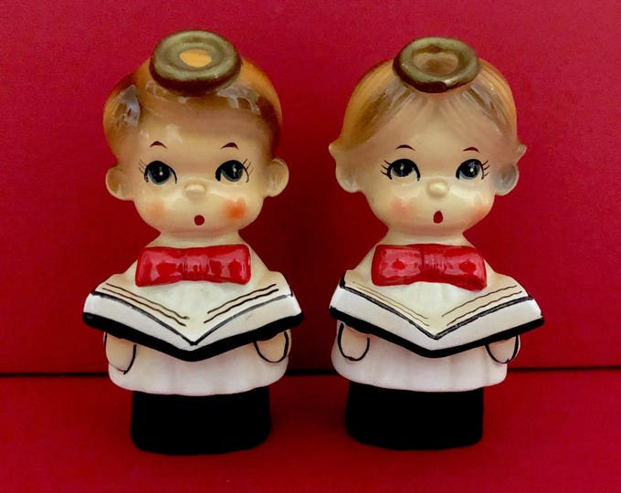 Capri Vintage Christmas Choirboy Salt and Pepper Set MCM midcentury