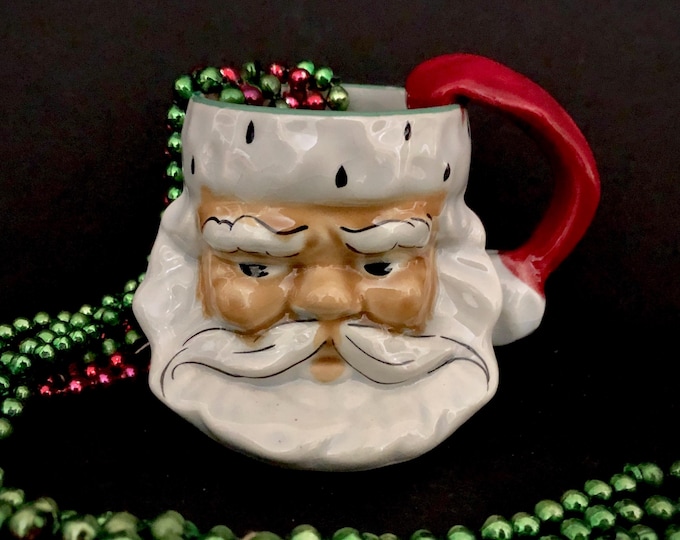 Riddell California Vintage Christmas 1951 Grumpy Santa Mug MCM midcentury