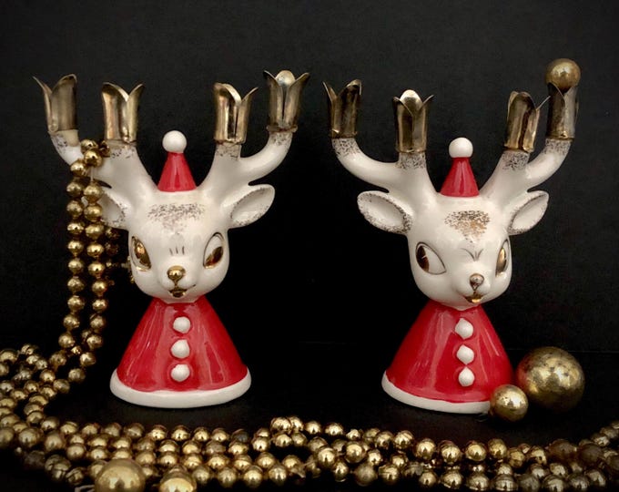 Holt Howard Vintage Christmas Candelabra Pair MCM midcentury