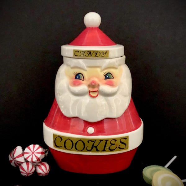 Holt Howard Santa Cookie and Candy Jar MCM midcentury