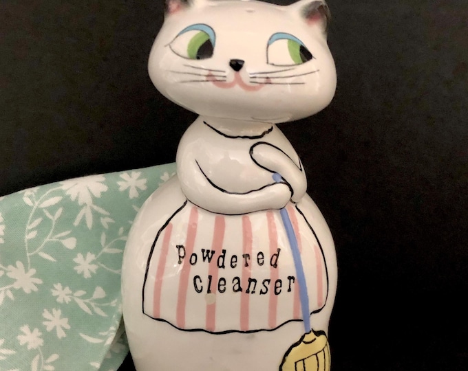 Holt Howard Cozy Kitten Powdered Cleanser Shaker Vintage Christmas MCM midcentury
