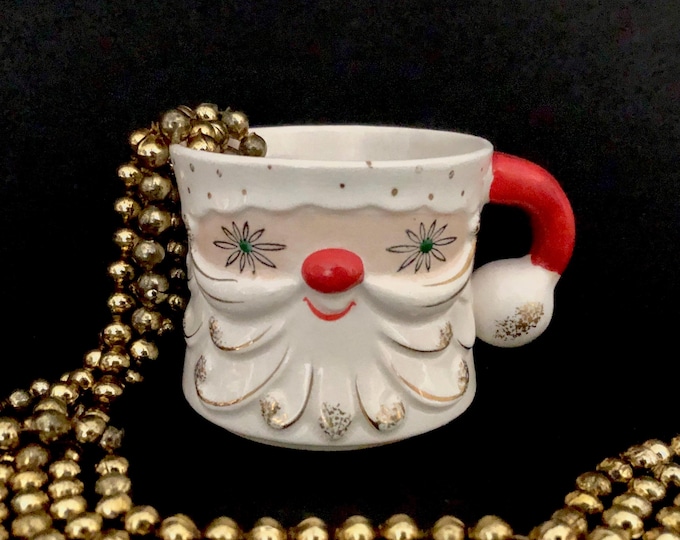 Holt Howard Vintage Christmas Starry Eyed Santa Mug MCM midcentury