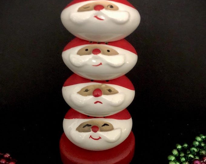 Holt Howard Santa Contempory Stacked Santa Salt and Pepper Sets MCM midcentury