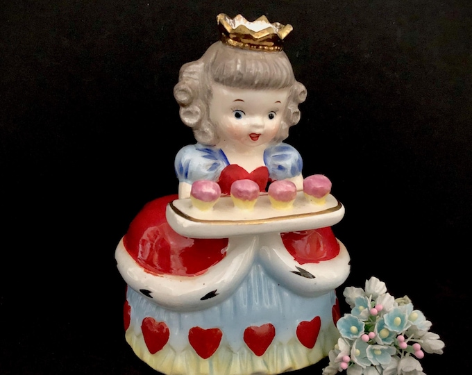 Napco Queen of Hearts Vintage planter MCM midcentury Valentines Christmas