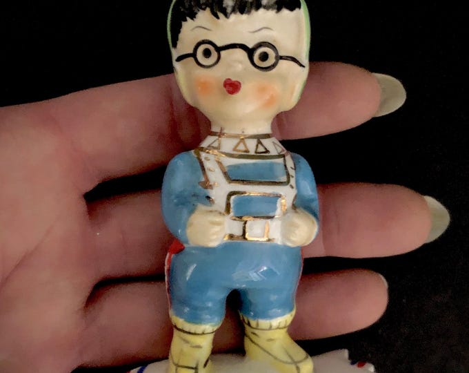 Marilyn Consco Vintage Astronaut Blue Suit Harry Potter glasses MCM midcentury