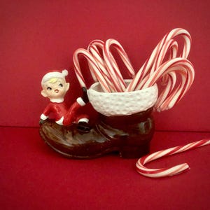 Norcrest Vintage Christmas Elf Boot Planter pixie MCM midcentury Santa