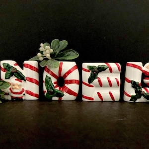 Vintage Christma Santa Noel Candleholders in original  box MCM midcentury