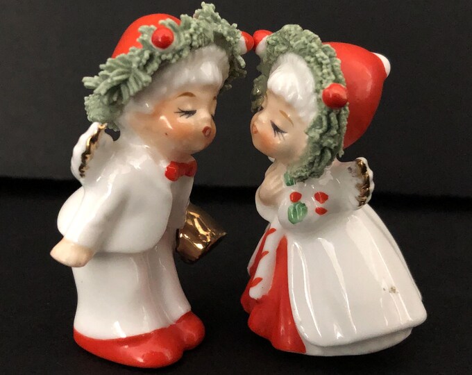 Napco Miniature Kissing Angels  MCM midcentury