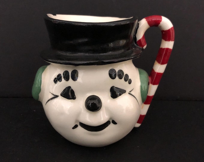 Riddell California Vintage Christmas Snowman Mug MCM midcentury