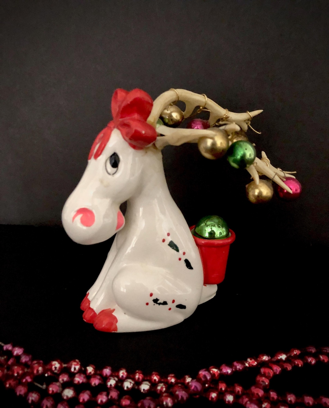 Holt Howard Vintage Christmas Chris Moose With Ornaments in
