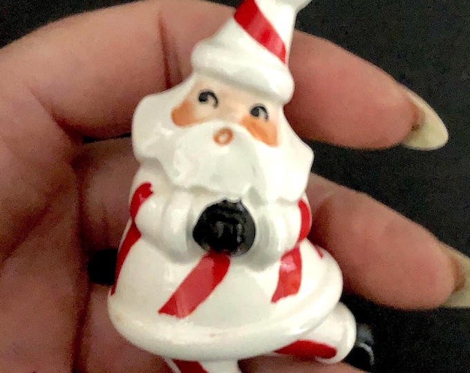 Lefton Vintage Christmas Santa Clip On Ornament MCM