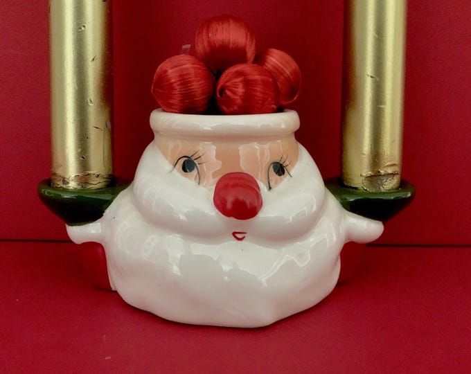 Lego Vintage Christmas Santa Candleholder MCM midcentury