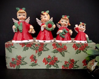 Napco 1956 Noel angel bells in original box MCM midcentury