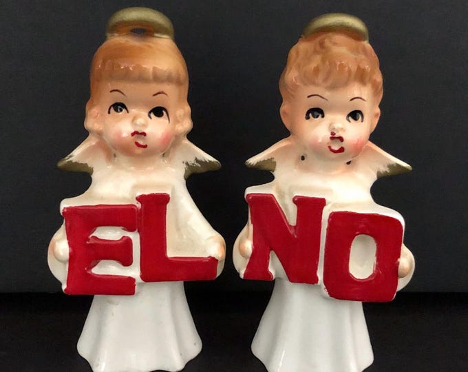 Brinn’s Fallen Angels Salt and pepper vintage Christmas MCM midcentury