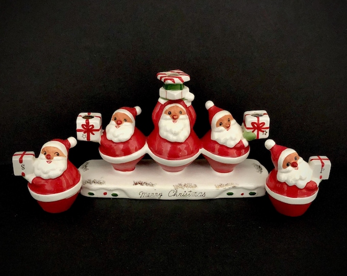 Holt Howard Jolly Santa Candelabra and Salt Pepper MCM midcentury
