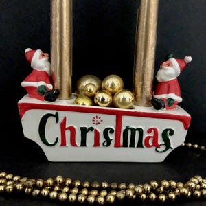 Holt Howard Santa Seesaw Planter Candelabra MCM midcentury