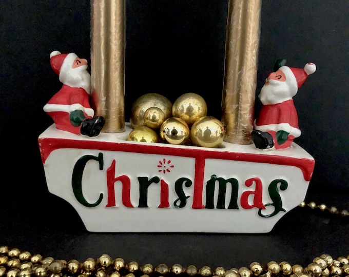 Holt Howard Santa Seesaw Planter Candelabra MCM midcentury
