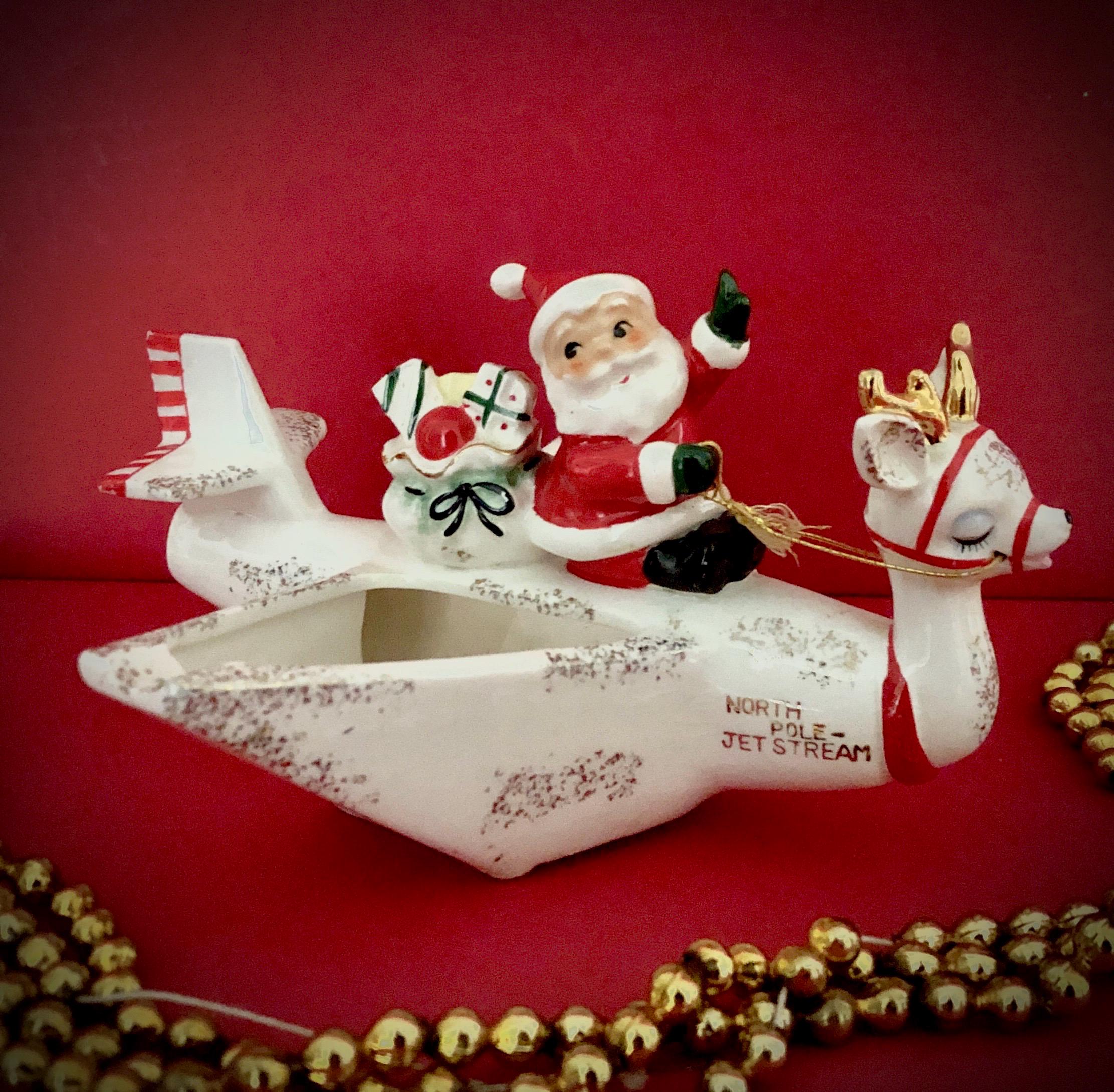 Holt Howard Vintage Santa Reindeer Airplane Ashtray MCM Midcentury