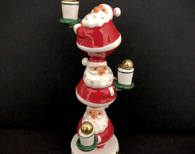 Holt Howard Stacked Santa Candelabra Totem MCM midcentury