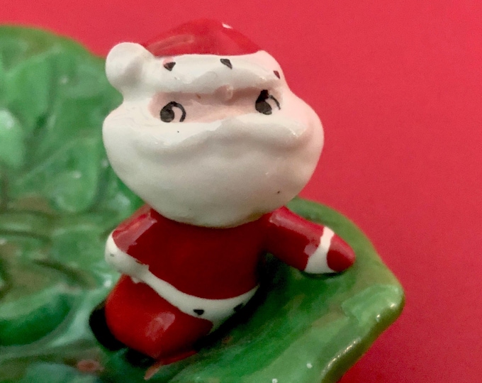 Holt Howard vintage Christmas Santa wintergreen Candleholder MCM midcentury