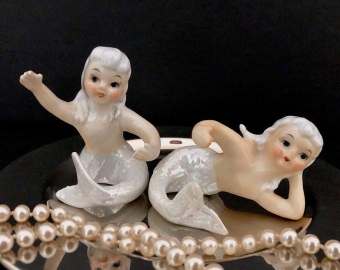 Vintage Mermaid Iridescent Candleclimbers Candlehuggers MCM midcentury
