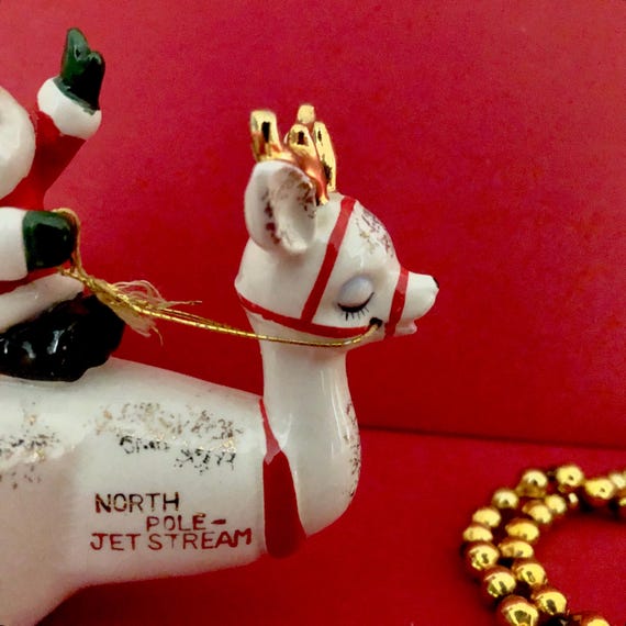Holt Howard Vintage Santa Reindeer Airplane Ashtray MCM Midcentury