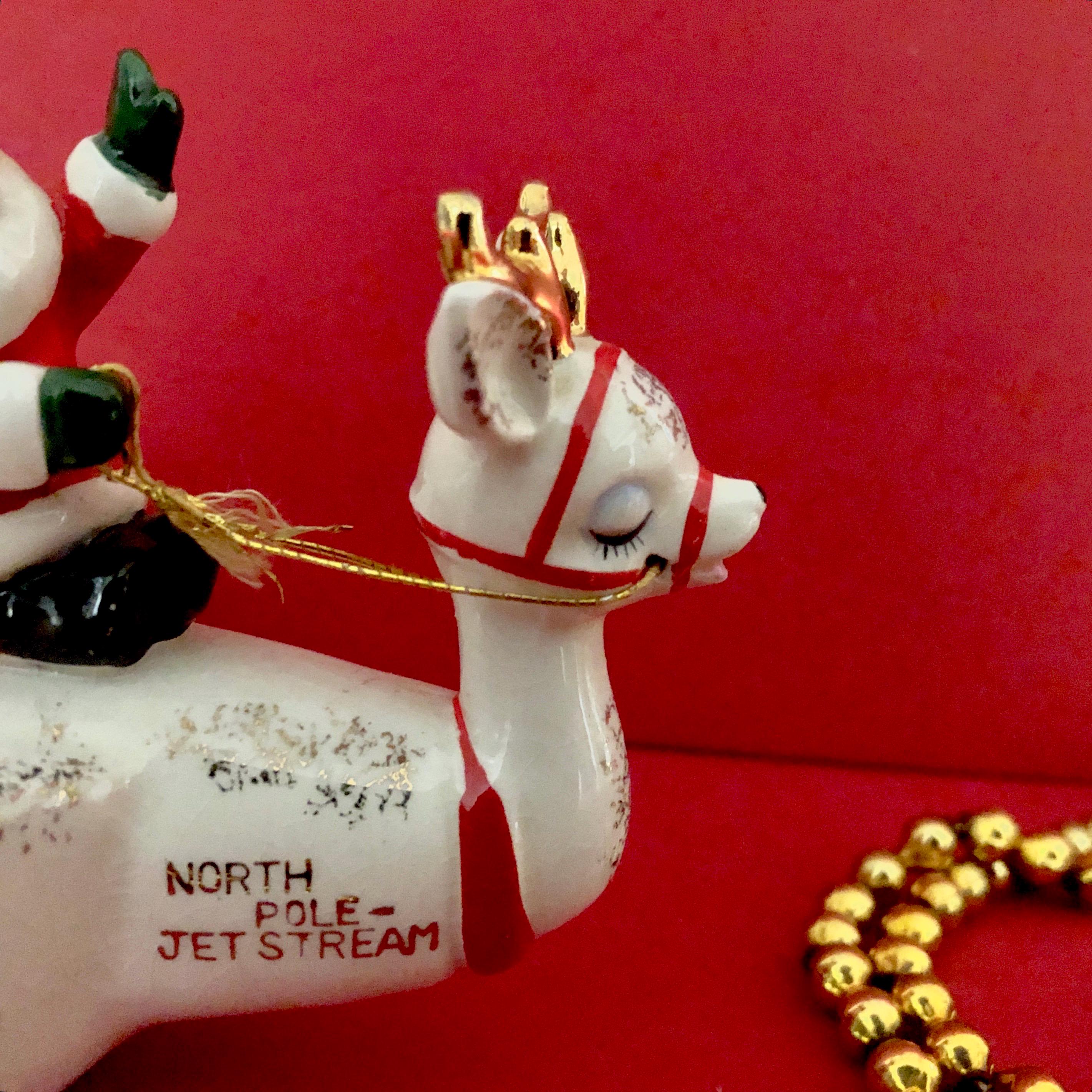 Holt Howard Vintage Santa Reindeer Airplane Ashtray MCM Midcentury